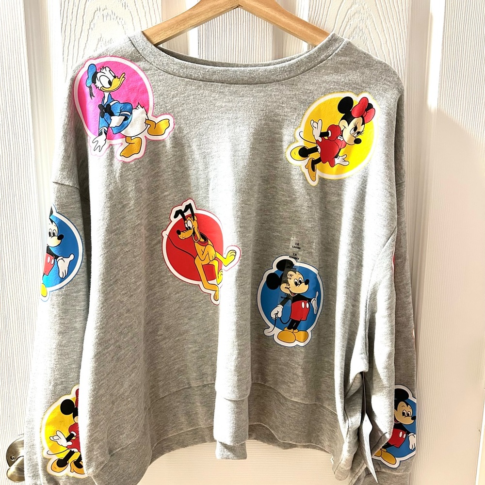 NEW Walt Disney World Vault Collection Retro “Stickers” Long Sleeve Sweatshirt